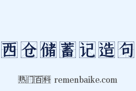 西仓储蓄记造句是什么意思的图片